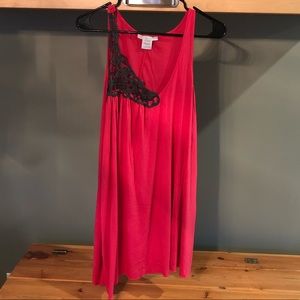 Charlotte Russe Womens Mini Dress - Large - Pink w/ gray neckline accent